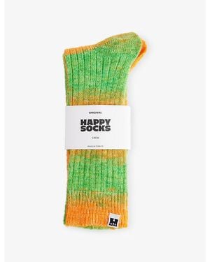 Happy Socks Gradient Crew-Length Knitted Socks - Green