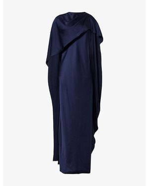 Jonathan Simkhai Izel Cape Satin Maxi Dress - Blue