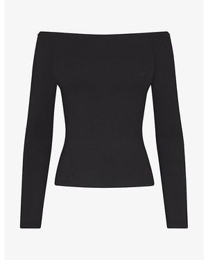Skims Smooth Layers Off-The-Shoulder Top - Black