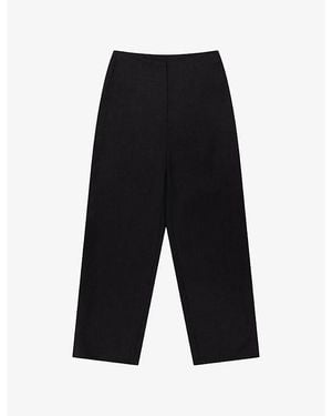 OMNES Anderson Straight-Leg Linen-Blend Trousers - Black