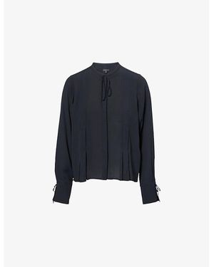 Rag & Bone Arden Pleated Woven Blouse - Blue