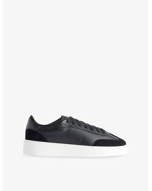 Arne Tennis Leather And Suede Sneakers - Blue