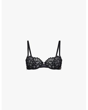 Savage x Fenty Savage Not Sorry Unlined Balconette Lace Bra - Black