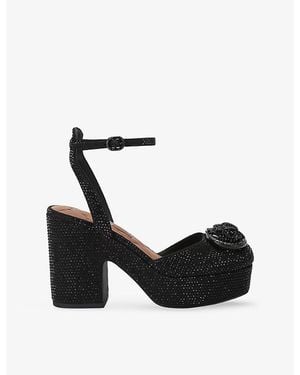 Kurt Geiger Chelsea Platform Faux-Leather Heeled Sandals - Black
