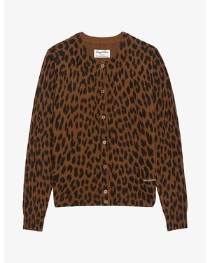 Zadig & Voltaire Missya Leopard-Print Wool-Blend Cardigan - Brown