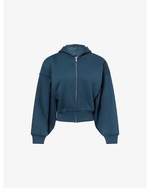WE Are Tala Cocoon Sweat Zip-Up Cotton-Blend Hoody - Blue
