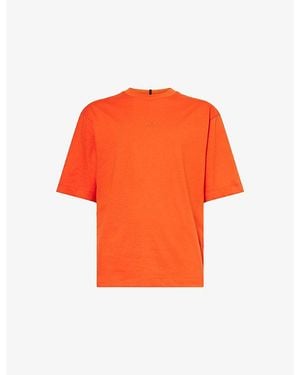 Oakley Reserve Logo-Embroidered Cotton T-Shirt - Orange