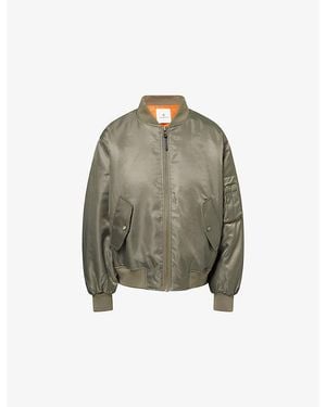 Anine Bing Leon Relaxed-Fit Woven Bomber Jacket - Green