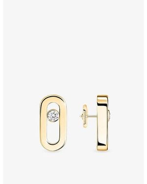 Messika Move Uno 18Ct And 0.03Ct Brilliant-Cut Diamond Earrings - Metallic