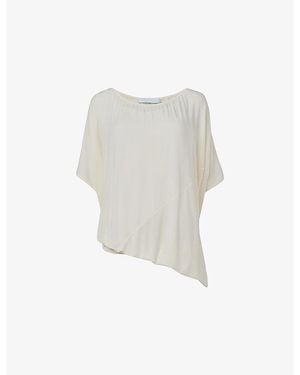 eem Asymmetric Loose-Fit Modal-Jersey Top - White