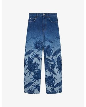 Loewe X Paula's Ibiza Graphic Barrel-Leg High-Rise Denim Jeans - Blue