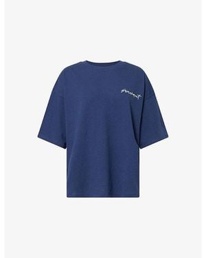 Fp Movement Graphic-Print Boxy Cotton T-Shirt - Blue
