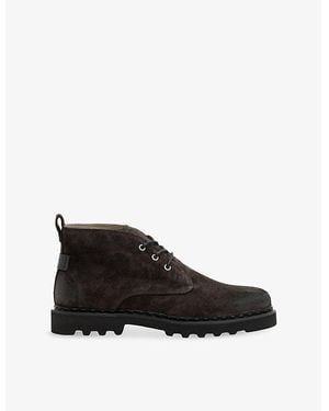 AllSaints Skiff Lace-Up Suede Mid Boots - Black