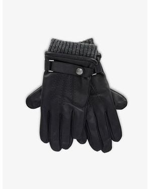 Dents Touch Leather And Wool-Blend Touchscreen Gloves - Black