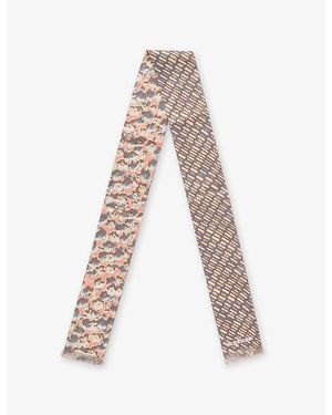 Marni Printed Slim Silk Scarf - Natural