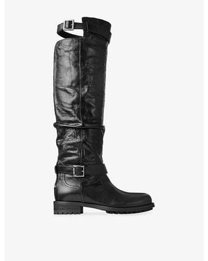 Jimmy Choo Biker High Leather Boots - Black