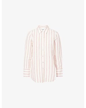 Rails Knox Striped Linen-Blend Shirt - White