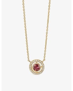 Astley Clarke October Birthstone 14Ct- Tourmaline And 0.08Ct Lab-Grown Diamond Pendant Necklace - Metallic