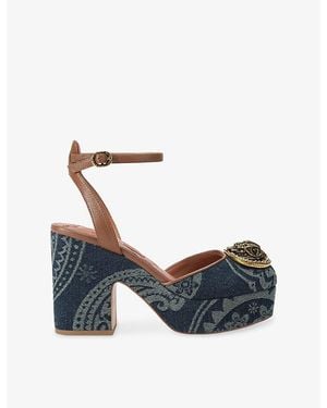 Kurt Geiger Chelsea Denim Platform Heels - Blue
