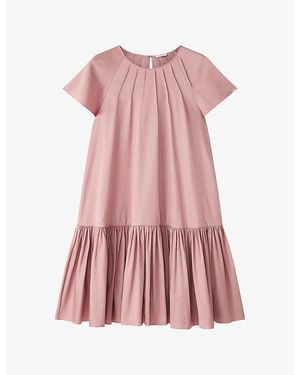 JOSEPH Tazi Short-Sleeved Cotton Mini Dress - Pink