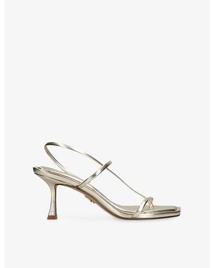 Steve Madden Locke Faux-Leather Heeled Sandals - White
