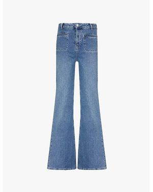 Donna Ida Kate Wide-Leg High-Rise Stretch-Denim Jeans - Blue