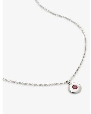 Monica Vinader July Birthstone Sterling- Necklace - White