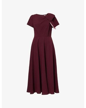 ROKSANDA Luna Asymmetric Woven Midi Dress - Purple
