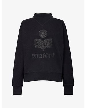 Isabel Marant Moby Brand-Print Cotton-Blend Sweatshirt - Blue