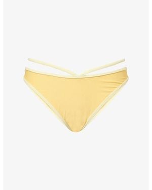 Jonathan Simkhai Emmalynn Criss-Cross Strap Bikini Bottoms - Yellow