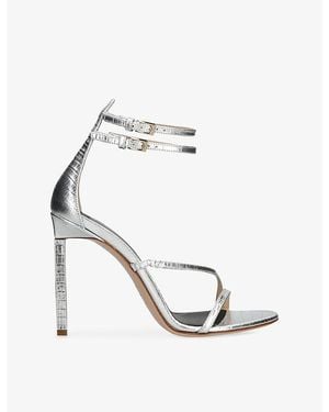 Tom Ford Double Strap 105 Leather Sandal Heels - White
