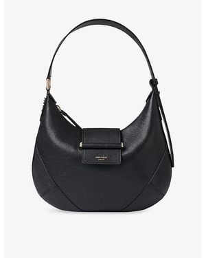 Jimmy Choo Bar Hobo Small Leather Shoulder Bag - Black
