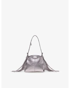Maje Miss M Micro Leather Shoulder Bag - White