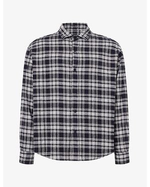A.PRESSE Vintage Check Flannel Silk Twill Shirt - Black
