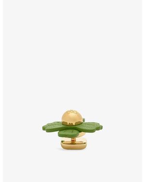 Loewe X Paula's Ibiza Flower Brass And Leather Pin - Yellow