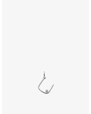 Monica Vinader Solitaire Diamond Initial U Sterling- And 0.035Ct Lab-Grown Diamond Pendant - White