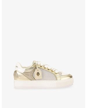 Kurt Geiger Southbank Tag Suede And Mesh Trainers - White