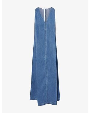 Samsøe & Samsøe Saskylar Sleeveless Denim Midi Dress - Blue