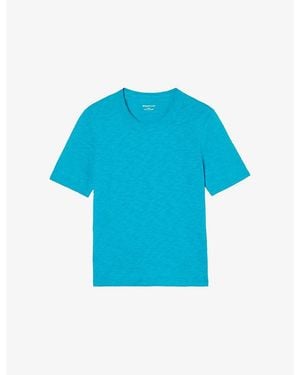 Whistles Rosa Double-Trim Cotton-Jersey T-Shirt - Blue