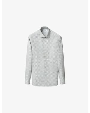 Eton Motif Contemporary-Fit Cotton-Twill Shirt - Grey