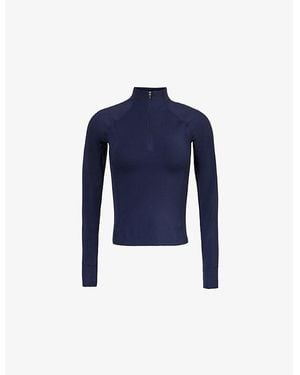 ADANOLA Ultimate Stretch-Recycled Polyamide Top - Blue