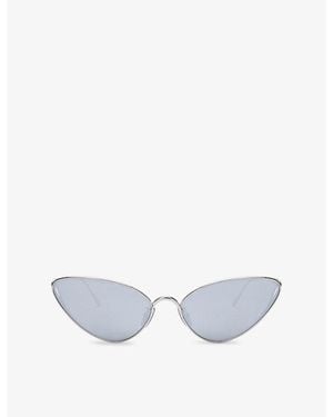 Loewe G737Ligx02 Cat-Eye Frame Metal Sunglasses - White