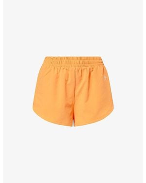 GYMSHARK Interval High Leg Woven Track Shorts - Orange