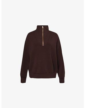 Varley Hawley Half-Zip Stretch-Woven Sweatshirt - Brown
