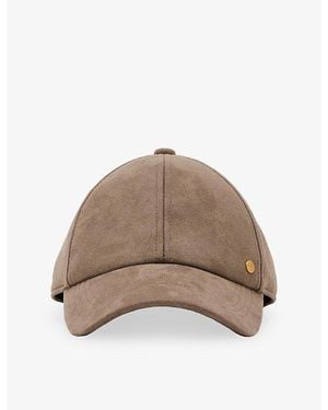 Reiss Logo-Engraved Faux-Suede Baseball Cap - Brown