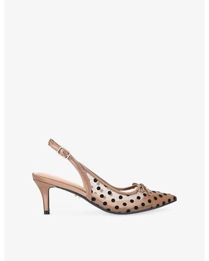 Carvela Kurt Geiger Positano Spot Slingback Heeled Vinyl Court Shoes - Pink