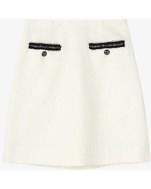 LK Bennett Charlie A-line Tweed Mini Skirt - Natural