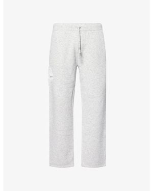 The Couture Club Monogram Emblem Wide-Leg Knitted Jogging Bottoms - White