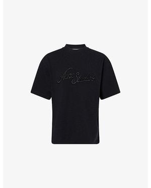 Acne Studios Venice Logo Cotton T-Shirt - Black