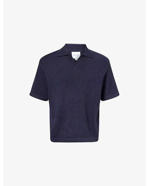 Raith Miguel Boucle Cotton-Blend Polo Shirt - Blue